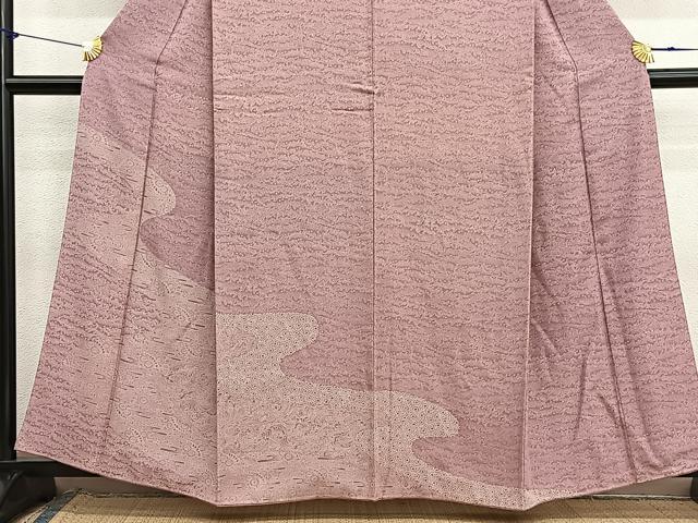 平和屋着物■訪問着　江戸小紋　立波檜扇花文　正絹　逸品　BAAX7350hv