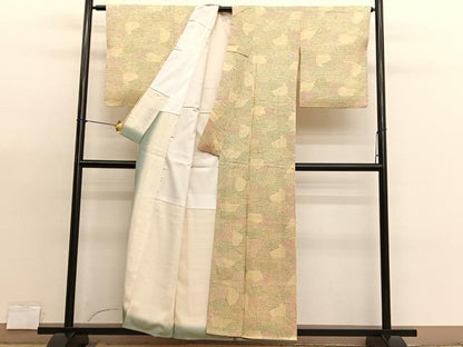 平和屋着物■上質な小紋　切嵌枝葉文　正絹　逸品　BAAX7353hv