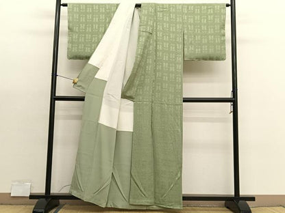 平和屋着物■上質な小紋　遠州椿地紋　たたき染め　正絹　逸品　未使用　BAAX7354hv