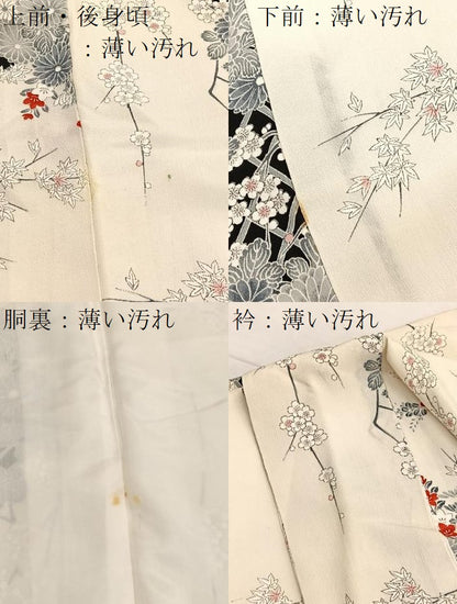 平和屋着物■上質な小紋　籬花文　正絹　逸品　BAAX7359hv