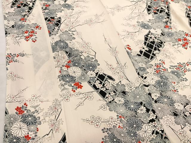 平和屋着物■上質な小紋　籬花文　正絹　逸品　BAAX7359hv