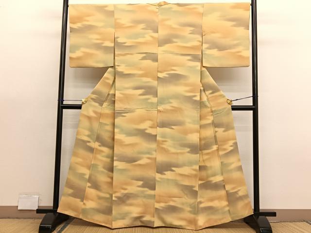平和屋着物■上質な小紋　瑞雲　暈し染め　正絹　逸品　BAAX7361hv
