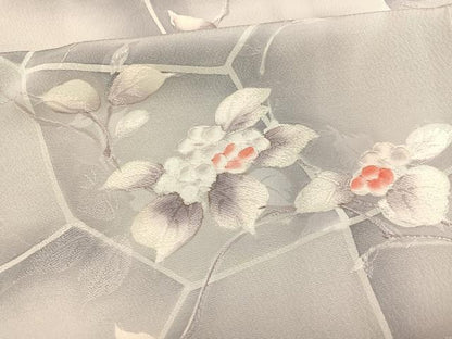 平和屋着物●上質な小紋　地紋起こし　紫陽花　正絹　逸品　BAAX7362hv