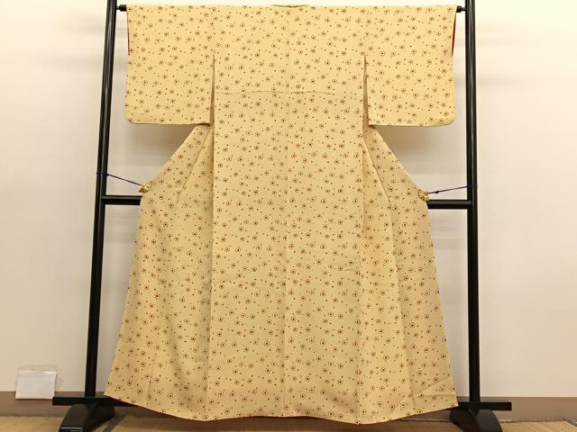 平和屋着物■上質な小紋　光琳梅　鬼しぼ縮緬　正絹　逸品　BAAX7364hv
