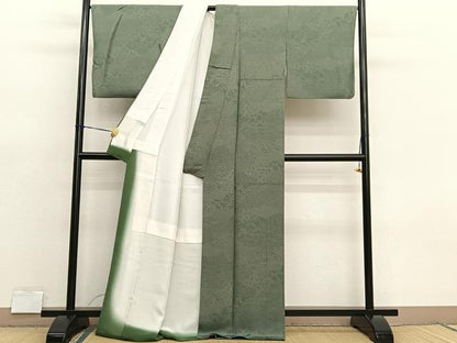 平和屋着物■江戸小紋　竜田川雲取り花文　正絹　逸品　BAAX7368hv