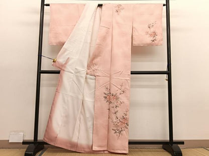 平和屋着物■訪問着　手描き　枝花文　暈し染め　正絹　逸品　未使用　BAAX7370hv