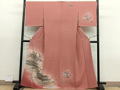 平和屋着物■訪問着　花鳥文　暈し染め　金彩　正絹　逸品　未使用　BAAX7374hv