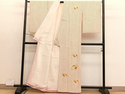平和屋着物■訪問着　総絞り　駒刺繍　扇面文　金糸　正絹　逸品　BAAX7383hv