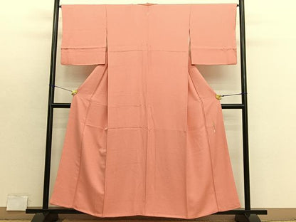 平和屋着物■本草木染作家　瑞寶　色無地　紋意匠　東雲色　正絹　逸品　BAAX7389hv