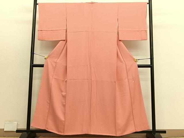 平和屋着物■本草木染作家　瑞寶　色無地　紋意匠　東雲色　正絹　逸品　BAAX7389hv