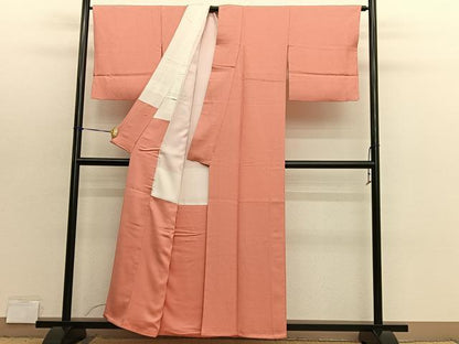 平和屋着物■本草木染作家　瑞寶　色無地　紋意匠　東雲色　正絹　逸品　BAAX7389hv