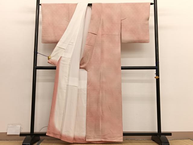 平和屋着物■上質な小紋　花青海波地紋　暈し染め　正絹　逸品　BAAX7396hv