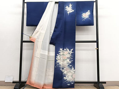 平和屋着物■訪問着　流水花文　暈し染め　小田急百貨店扱い　正絹　逸品　BAAX7399hv