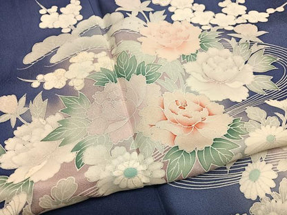 平和屋着物■訪問着　流水花文　暈し染め　小田急百貨店扱い　正絹　逸品　BAAX7399hv