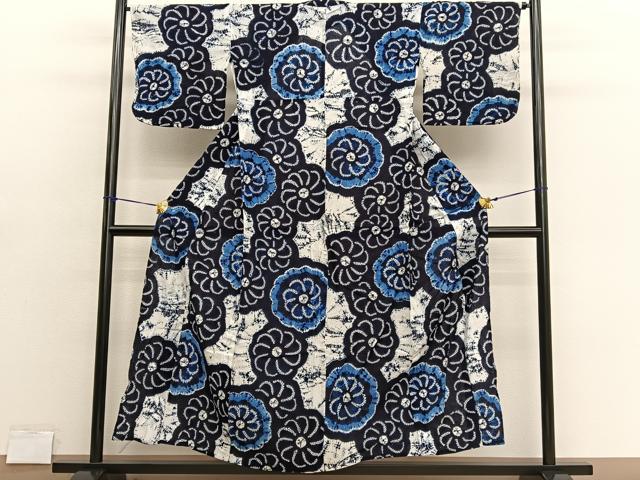 平和屋着物∴夏物　浴衣　有松鳴海絞り　舞花文　綿　逸品　BAAX7402hv