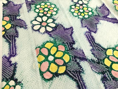 平和屋着物∴夏物　浴衣　有松鳴海絞り　枝花文　綿　逸品　BAAX7424hv