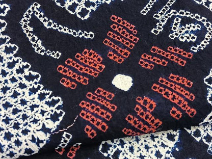 平和屋着物∴夏物　浴衣　有松鳴海絞り　花唐草文　綿　逸品　BAAX7425hv
