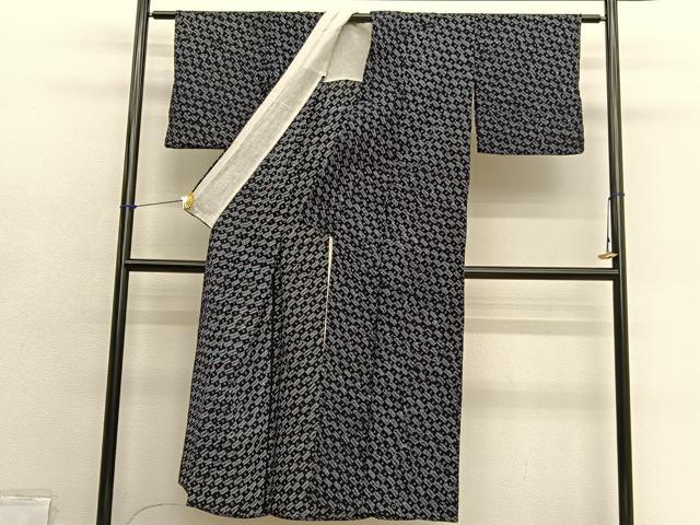 平和屋着物∴夏物　浴衣　有松鳴海絞り　幾何学文様　綿　逸品　BAAX7426hv