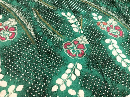 平和屋着物∴夏物　浴衣　有松鳴海絞り　草花文　金彩　綿　逸品　BAAX7428hv