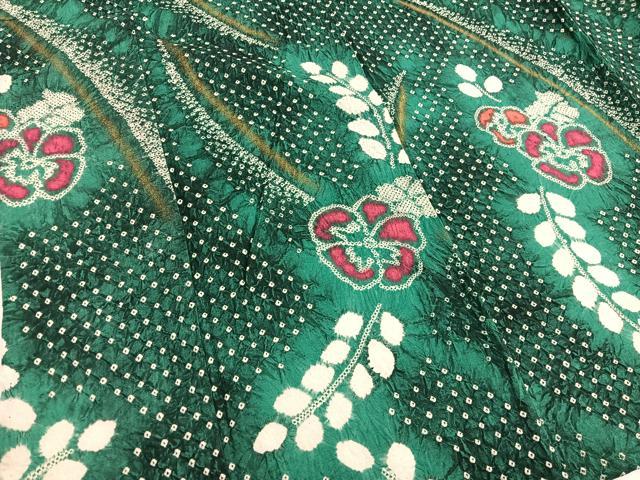 平和屋着物∴夏物　浴衣　有松鳴海絞り　草花文　金彩　綿　逸品　BAAX7428hv