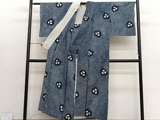 平和屋着物∴夏物　浴衣　有松鳴海絞り　草花文　綿　逸品　BAAX7431hv