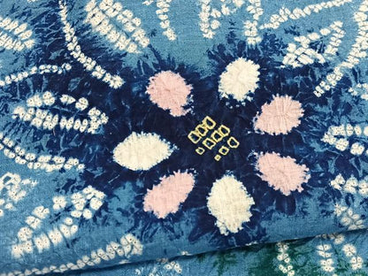 平和屋着物∴夏物　浴衣　有松鳴海絞り　更紗花文　綿　逸品　BAAX7432hv