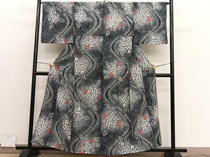 平和屋着物∴夏物　浴衣　有松鳴海絞り　紫陽花　綿　逸品　BAAX7433hv