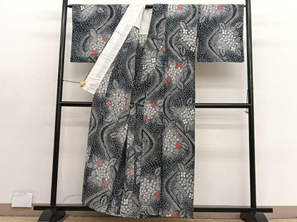 平和屋着物∴夏物　浴衣　有松鳴海絞り　紫陽花　綿　逸品　BAAX7433hv