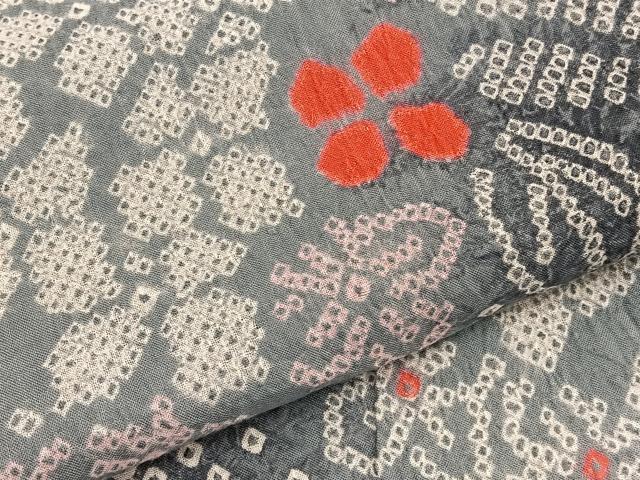 平和屋着物∴夏物　浴衣　有松鳴海絞り　紫陽花　綿　逸品　BAAX7433hv