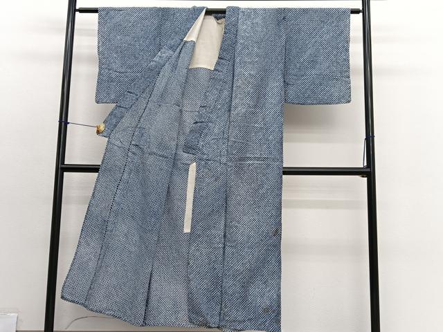 平和屋着物∴夏物　男性　浴衣　有松鳴海絞り　三浦絞り　綿　逸品　BAAX7434hv
