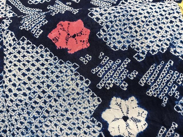 平和屋着物∴夏物　浴衣　有松鳴海絞り　楓　綿　逸品　BAAX7438hv