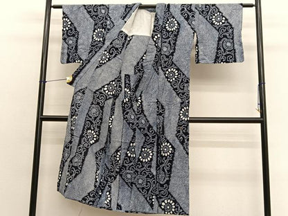 平和屋着物∴夏物　浴衣　有松鳴海絞り　花唐草文　綿　逸品　BAAX7440hv
