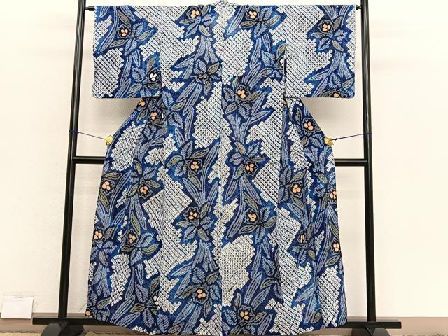 平和屋着物∴夏物　浴衣　有松鳴海絞り　カトレア　綿　逸品　BAAX7441hv