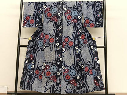 平和屋着物∴夏物　浴衣　有松鳴海絞り　枝梅文　綿　逸品　BAAX7448hv