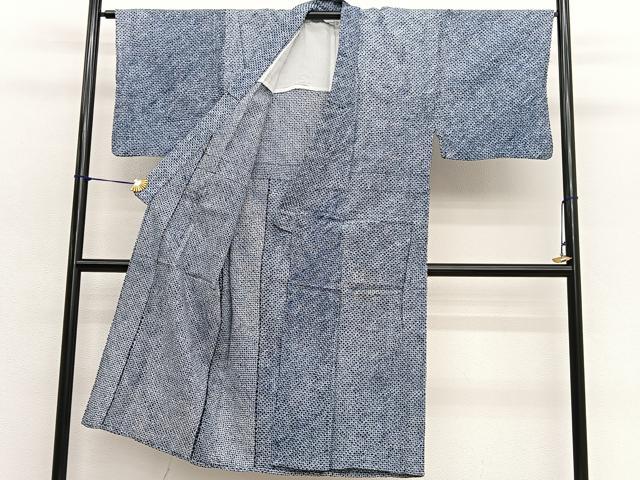 平和屋着物∴夏物　男性　浴衣　有松鳴海絞り　三浦絞り　綿　逸品　BAAX7449hv