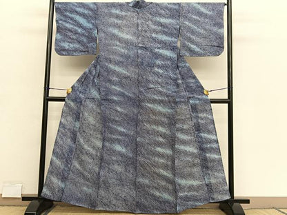 平和屋着物∴夏物　浴衣　有松鳴海絞り　霞文　三越扱い　綿　逸品　BAAX7457hv