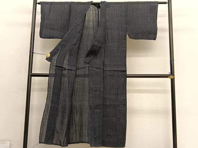 平和屋着物＊夏物　上布　絣文様　麻　逸品　BAAX7458hv