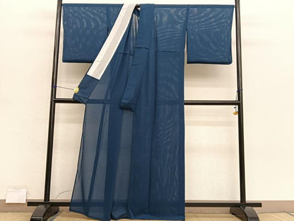 平和屋着物＊夏物　色無地　絽縮緬　褐返色　正絹　逸品　BAAX7459hv