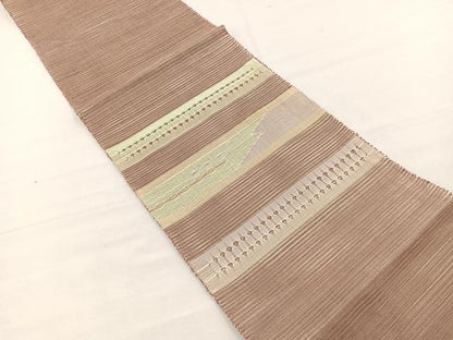 平和屋着物＊夏物　八寸名古屋帯　絽綴れ　抽象文様　金糸　正絹　逸品　未使用　BAAX7464hv