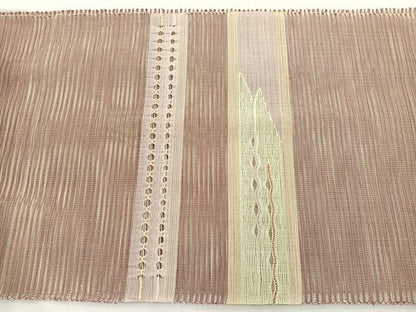 平和屋着物＊夏物　八寸名古屋帯　絽綴れ　抽象文様　金糸　正絹　逸品　未使用　BAAX7464hv