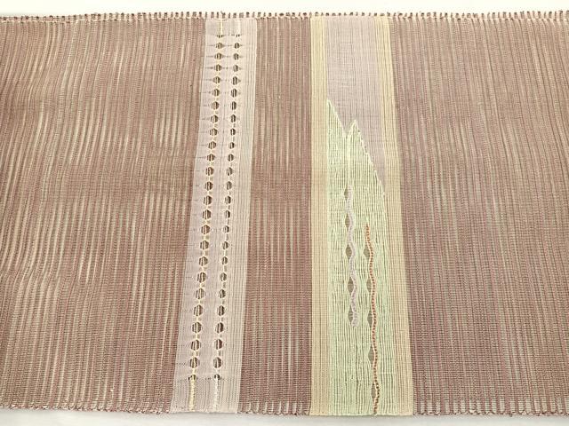 平和屋着物＊夏物　八寸名古屋帯　絽綴れ　抽象文様　金糸　正絹　逸品　未使用　BAAX7464hv