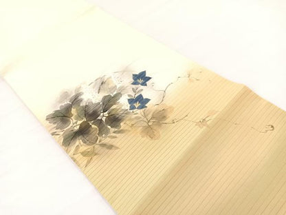 平和屋着物＊夏物　絽塩瀬　九寸開き名古屋帯　作家物　蜻蛉草花文　正絹　逸品　未使用　BAAX7476hv