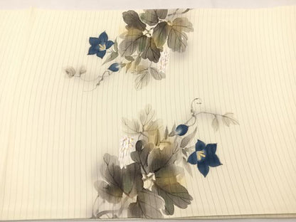 平和屋着物＊夏物　絽塩瀬　九寸開き名古屋帯　作家物　蜻蛉草花文　正絹　逸品　未使用　BAAX7476hv