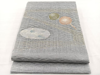 平和屋着物＊夏物　両面　太鼓柄　京袋帯　すくい織　番傘　銀糸　正絹　逸品　未使用　BAAX7485hv