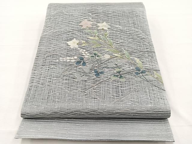 平和屋着物＊夏物　両面　太鼓柄　京袋帯　すくい織　番傘　銀糸　正絹　逸品　未使用　BAAX7485hv