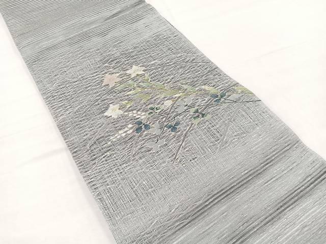 平和屋着物＊夏物　両面　太鼓柄　京袋帯　すくい織　番傘　銀糸　正絹　逸品　未使用　BAAX7485hv
