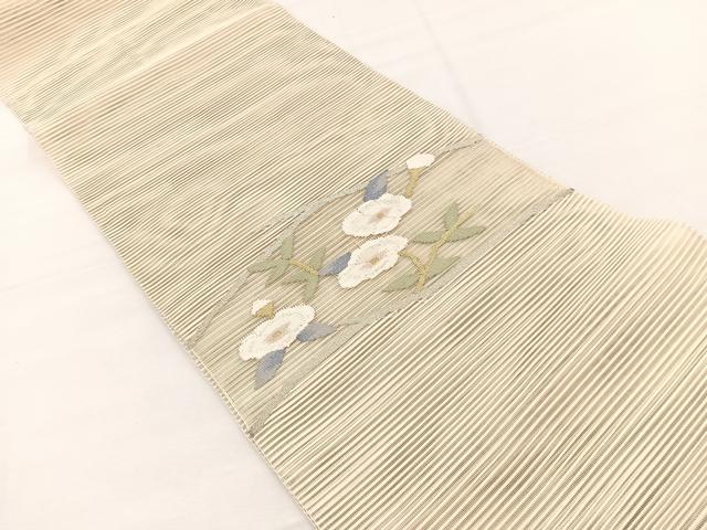 平和屋着物＊夏物　八寸名古屋帯　絽綴れ　枝花文　金銀糸　正絹　逸品　BAAX7487hv