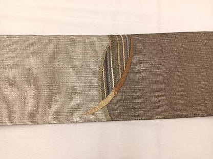 平和屋着物＊夏物　九寸名古屋帯　すくい織　抽象文様　金糸　さが美扱い　正絹　逸品　BAAX7498hv