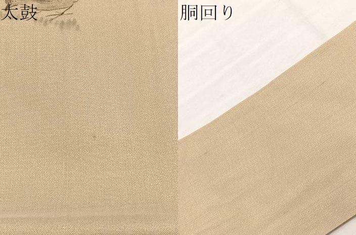 平和屋着物＊夏物　九寸名古屋帯　作家物　手描き　稲穂に雀　金通し地　正絹　逸品　BAAX7499hv