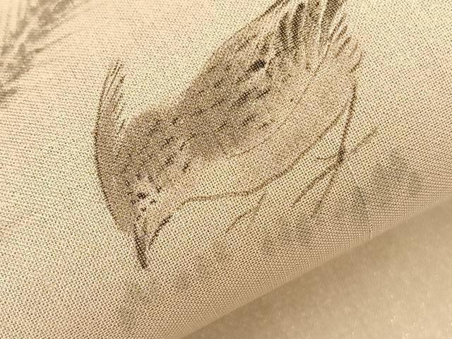 平和屋着物＊夏物　九寸名古屋帯　作家物　手描き　稲穂に雀　金通し地　正絹　逸品　BAAX7499hv